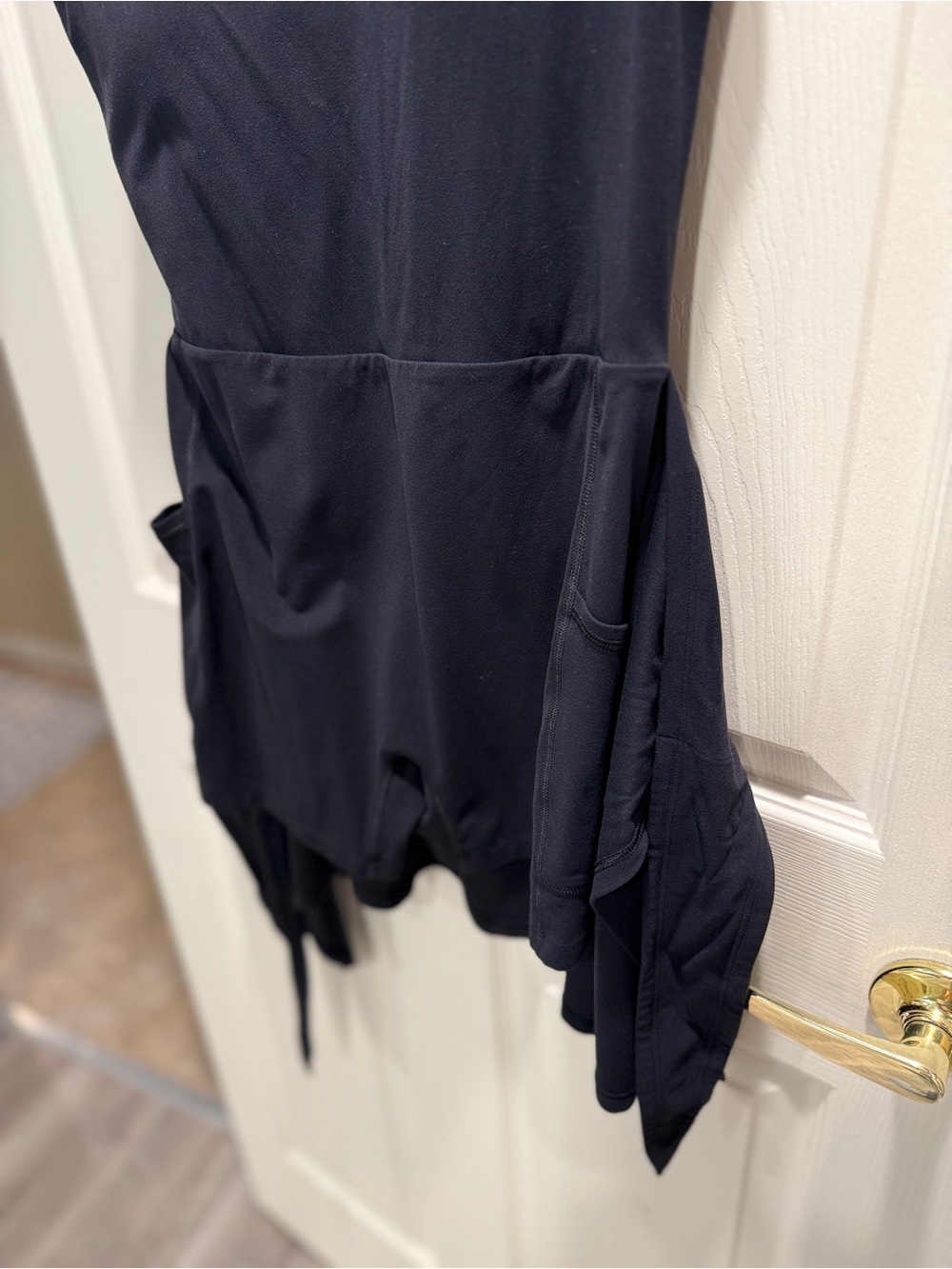 YPB by Abercrombie Black Athletic Wrap Dress with Built-In Shorts & Padded Bra - Picture 10 of 10